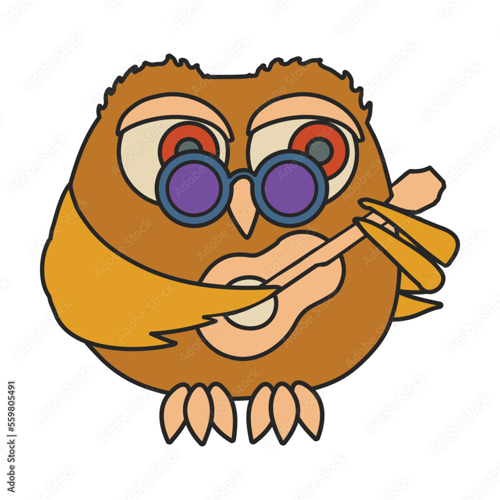 Owl vector icon.Color vector icon isolated on white background owl.