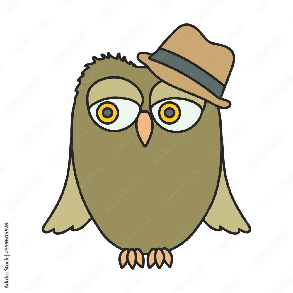 Obraz premium Owl vector icon.Color vector icon isolated on white background owl.