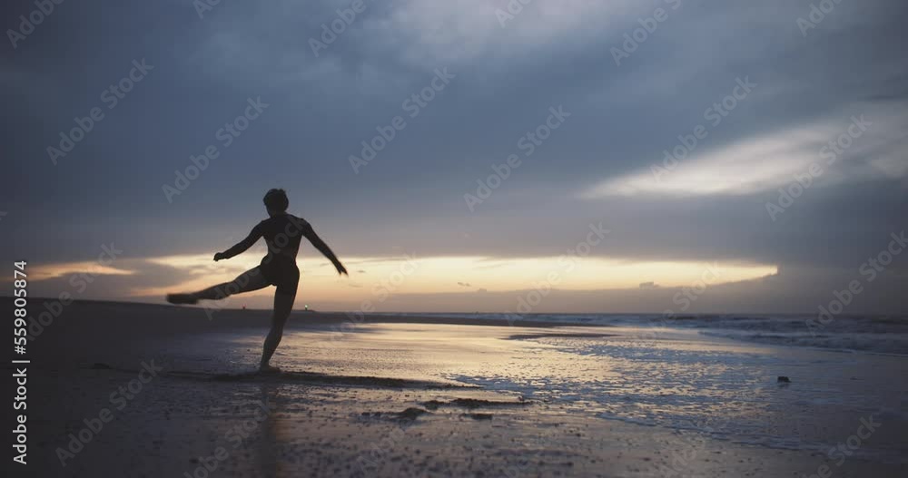 Dancer starts dancing near the water Dancer starts dancing near the water