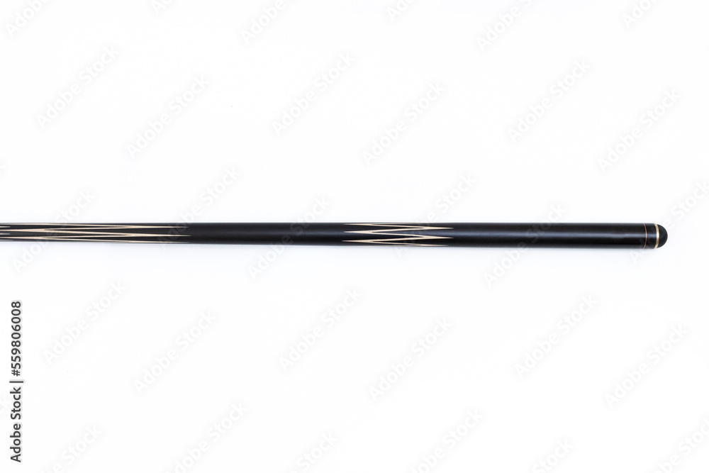 Billiard cues on a white background. Parts of a billiard cue close-up. Live photos of a billiard cue. Billiard cues on a white background. Parts of a billiard cue close-up. Live photos of a billiard cue.