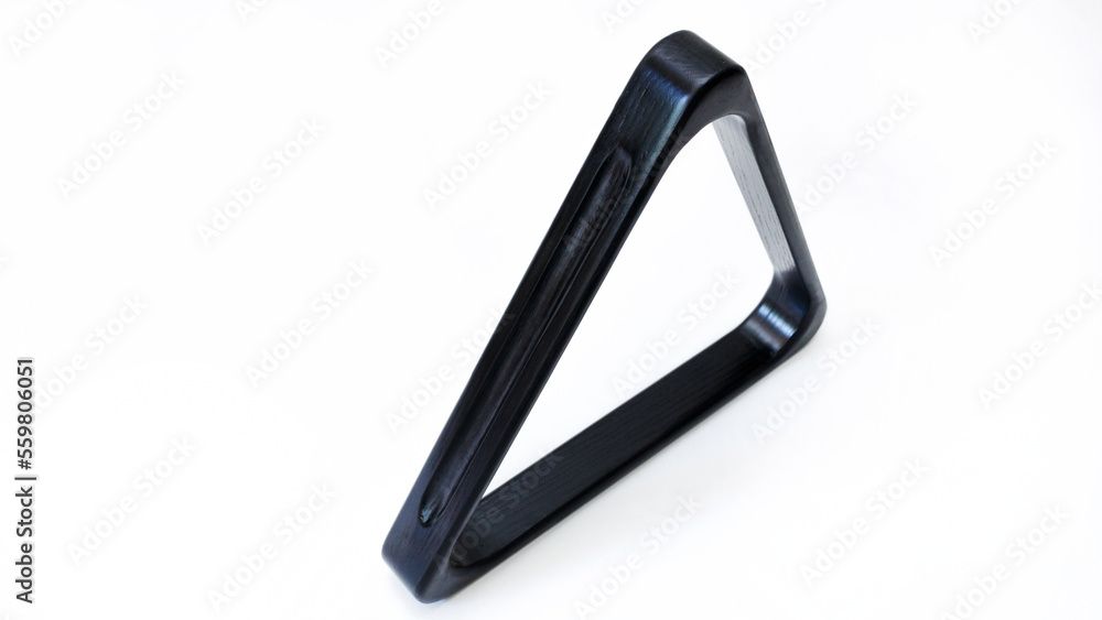 Triangle, accessories for the sport of playing billiards. Billiard triangle isolated on white background. Triangle, accessories for the sport of playing billiards. Billiard triangle isolated on white background.