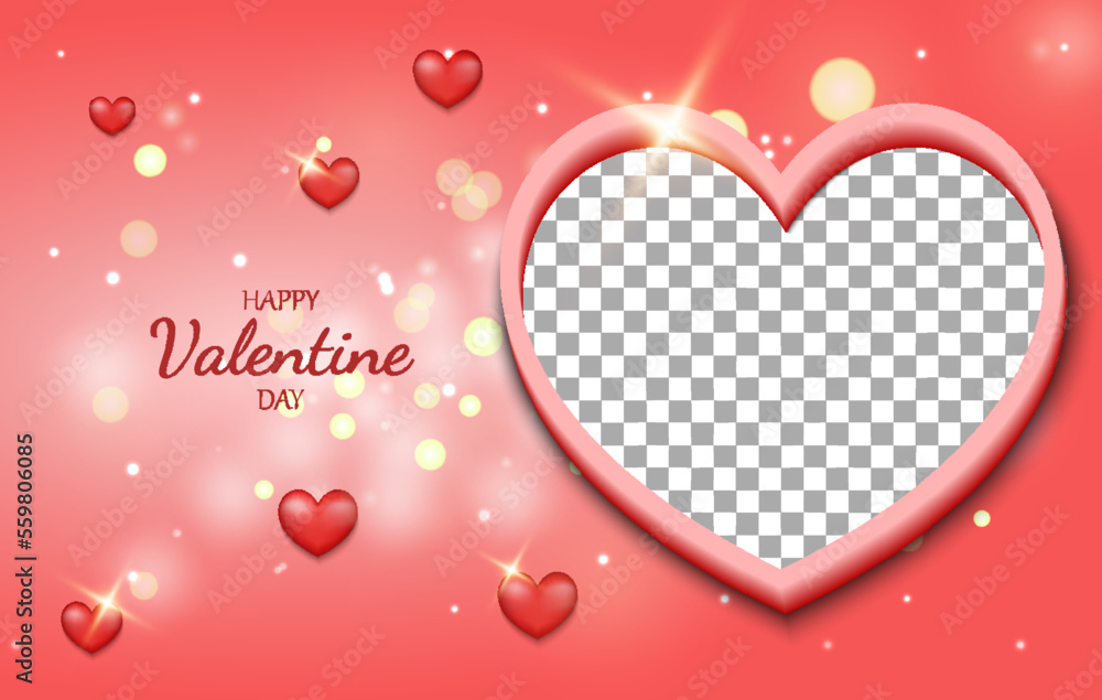 happy valentine's day pink background with with image space