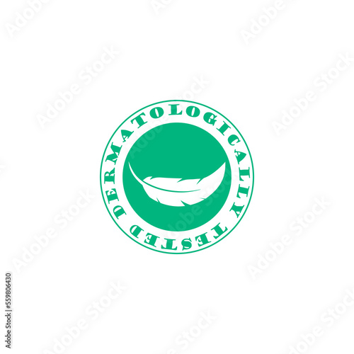 Dermatologically tested logo icon isolated on white background