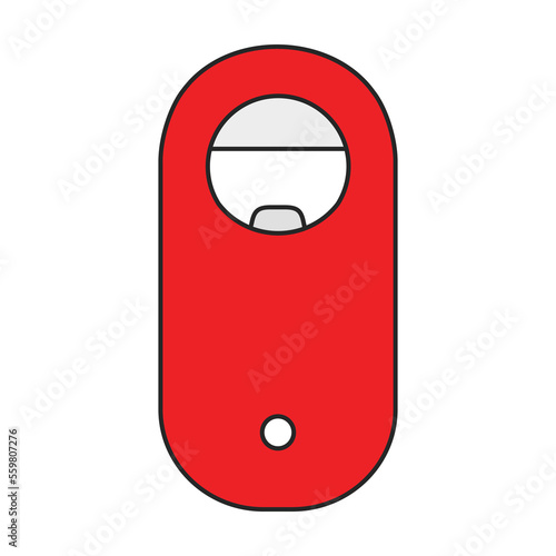 Bottle opener vector color icon. Vector illustration corkscrew on white background. Isolated color illustration icon of bottle opener .