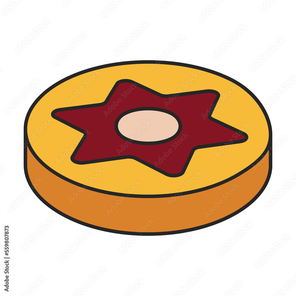 Obraz premium Biscuit cookie vector icon.Color vector icon isolated on white background biscuit cookie.