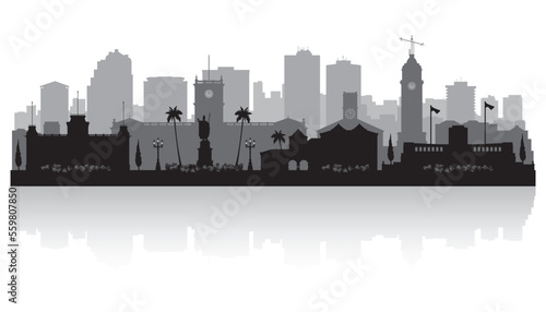 Honolulu Hawaii city skyline silhouette