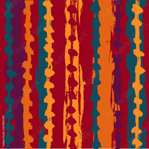Handdrawn Dry Brush Seamless Strokes with Nodes Artwork Pattern