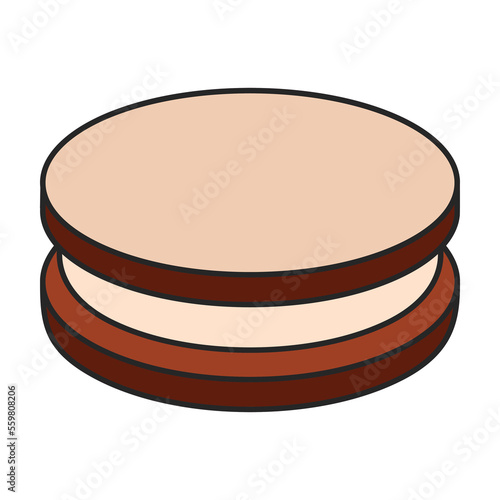 Biscuit cookie vector icon.Color vector icon isolated on white background biscuit cookie.