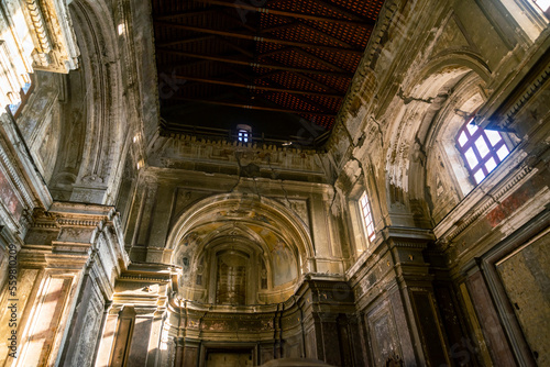 Inside of San Giuseppe delle Scalze, church in Pontecorvo in Naples, Italy. © Enrico Della Pietra