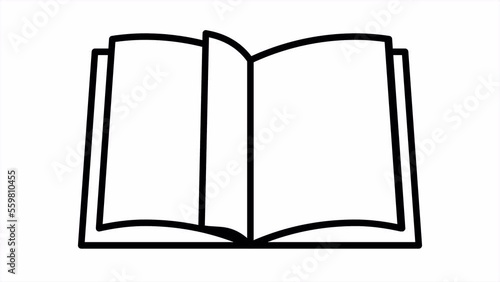 Simple open book icon animation. Book icon