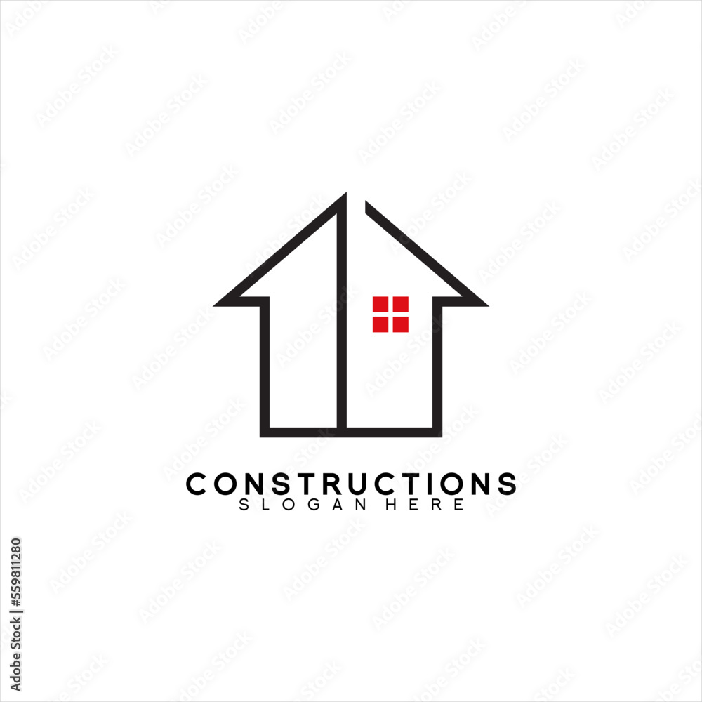 Simple Real Estate logo design with number one concept. Simple Real Estate logo design with number one concept.