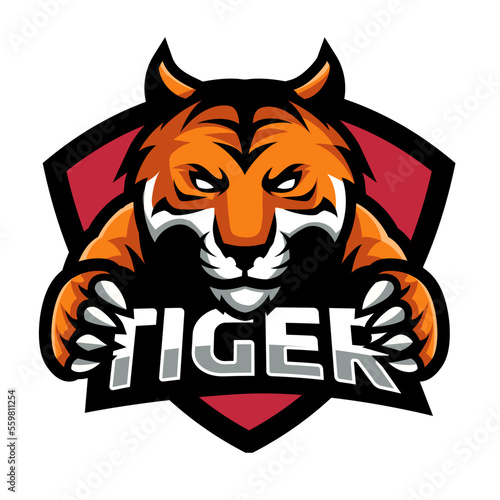Tiger head esport logo gaming