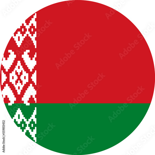 Belarus flag button on white background