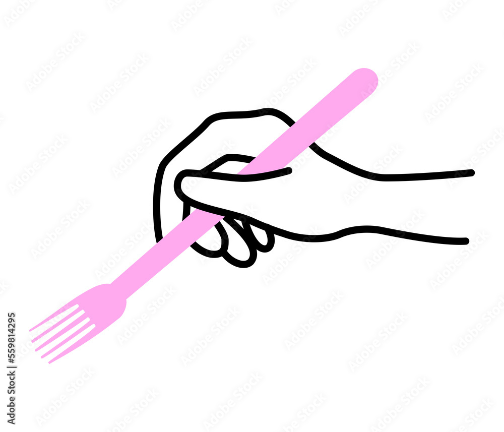フォークを持つ手のイラスト素材 フォークを持つ手のイラスト素材