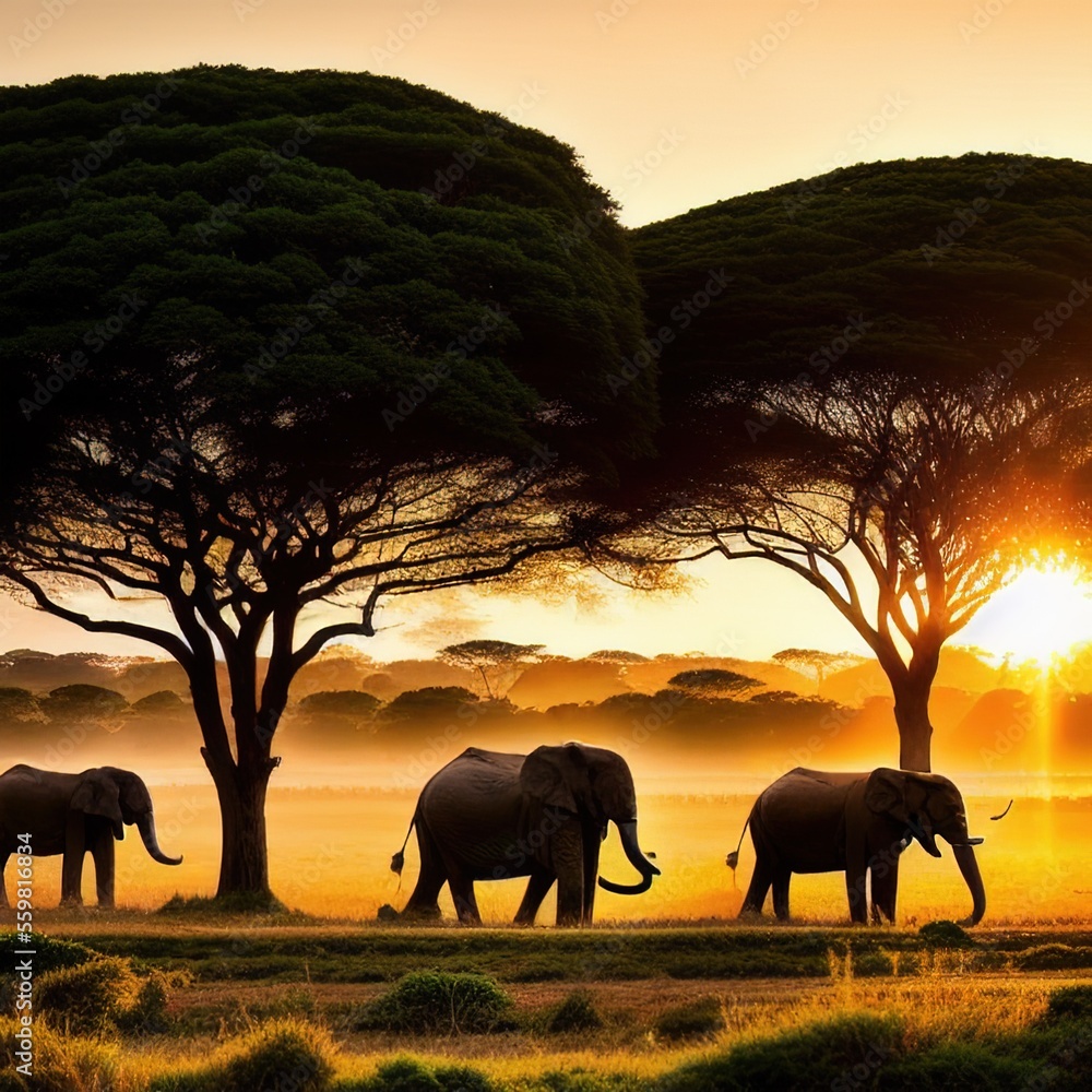 Obraz premium Elephants