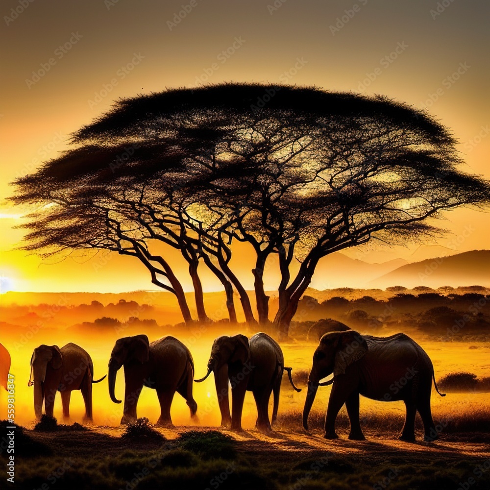 Fototapeta premium Elephants