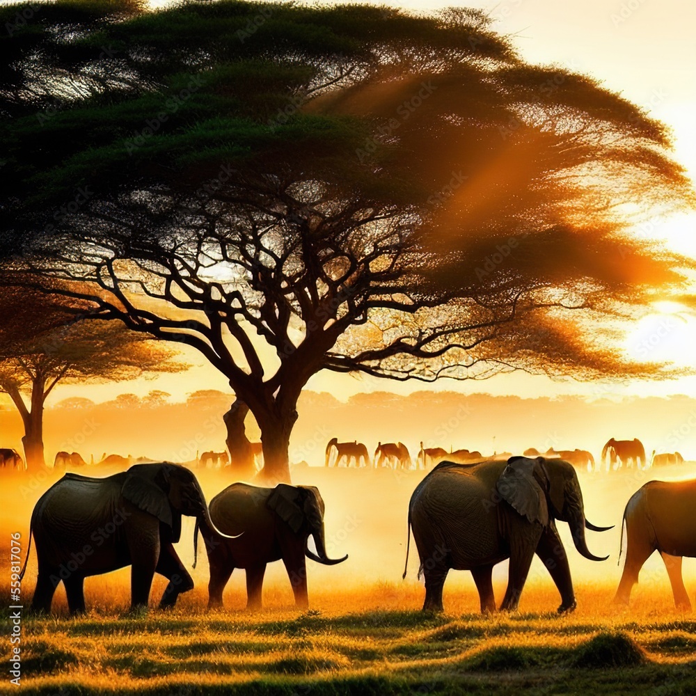 Fototapeta premium Elephants