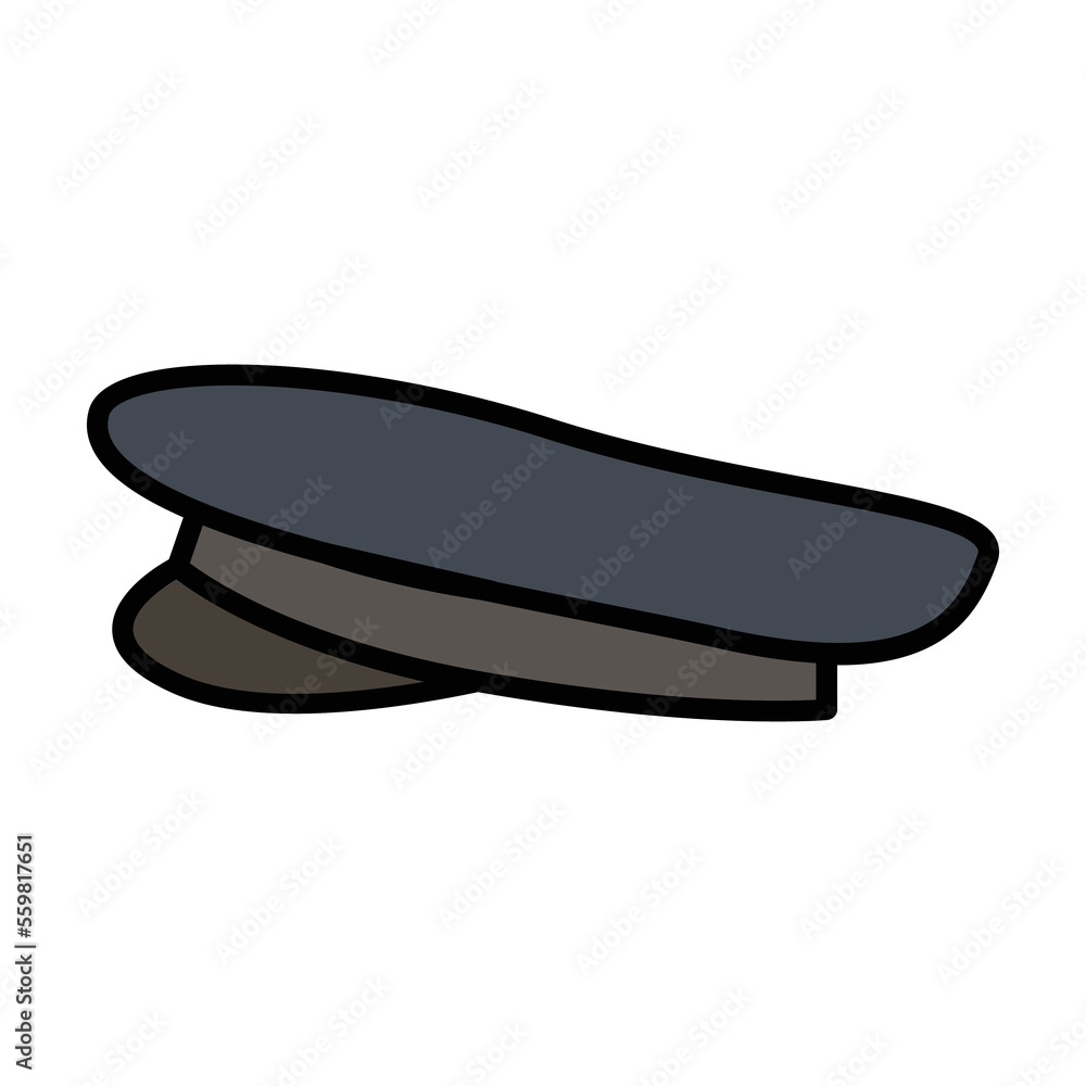 Military cap vector icon.Color vector icon isolated on white background military cap.