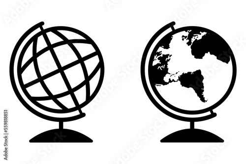 Simple set of globe related outline icons. Elements for mobile concept and web apps. Thin line vector icons for website design and development, app development. 