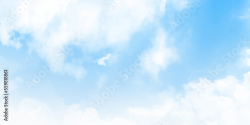 Background with clouds on blue sky. Beautiful white cloud on blue sky background. Blue Sky vector