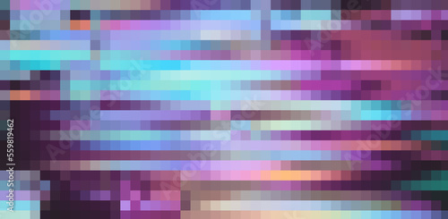Glitched and pixelated screen of a computer. Abstract background with digital noise artifacts.