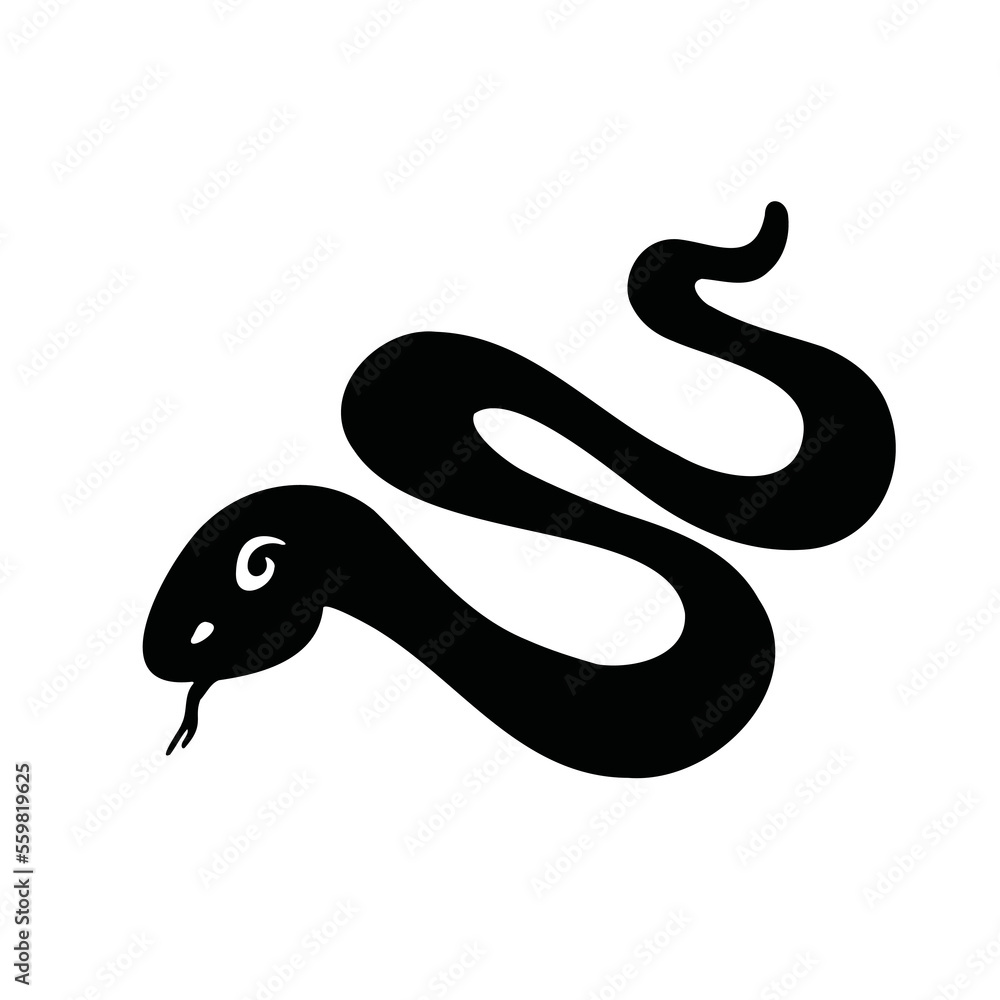 Fototapeta premium Symbol of the year, snake, viper silhouette , vector illustration