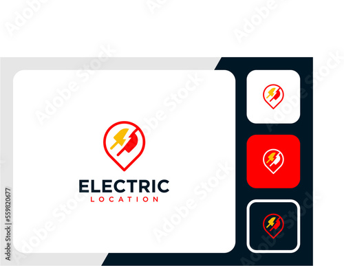 electrical logo design with plug