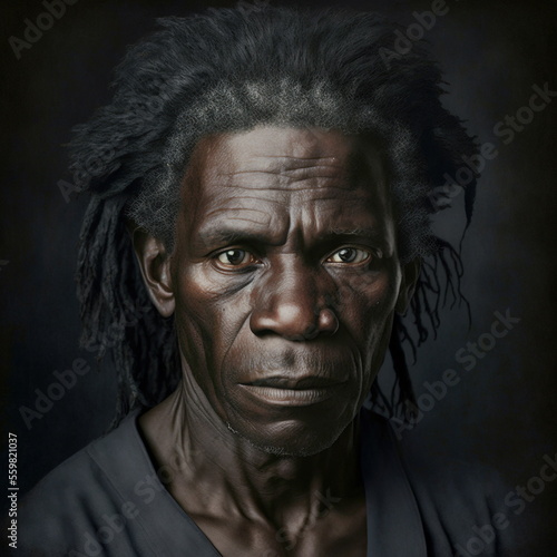 A black male closeup portrait generative ai royalty-free artwork