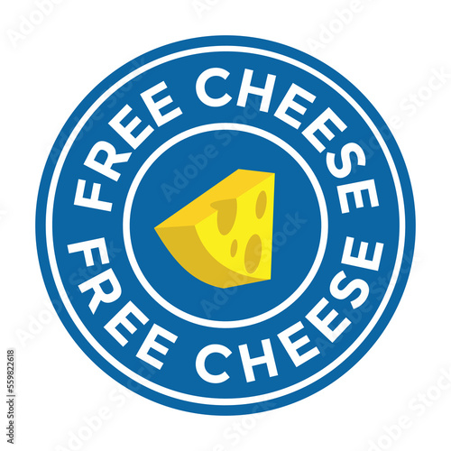 free cheese, blue rubber stamp, vector illustraiton