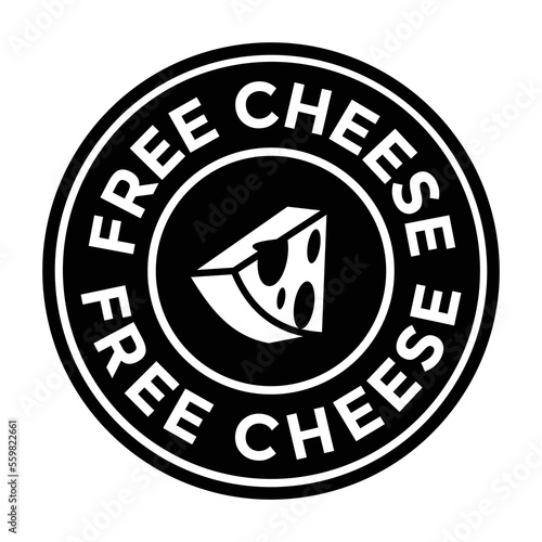free cheese, blue rubber stamp, vector illustraiton
