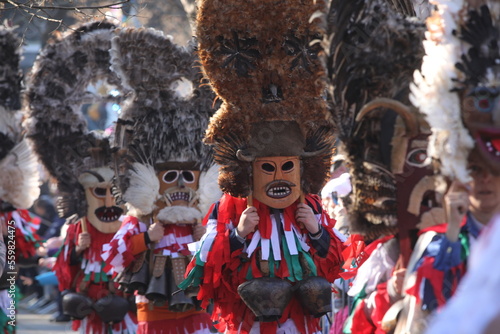 Fotografie Sofia, Bulgaria - January 8, 2023: Masquerade festival Surva in Sofia, Bulgaria