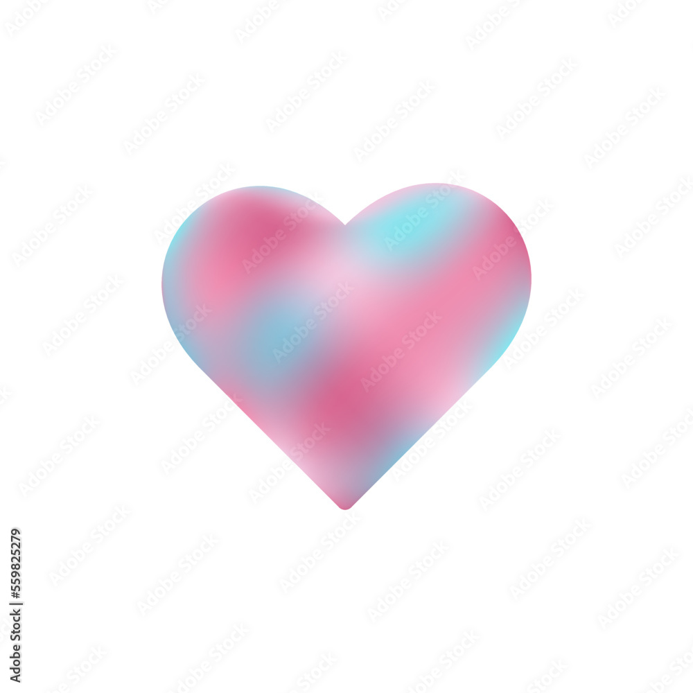 Pink blue gradient heart for valentine's day
