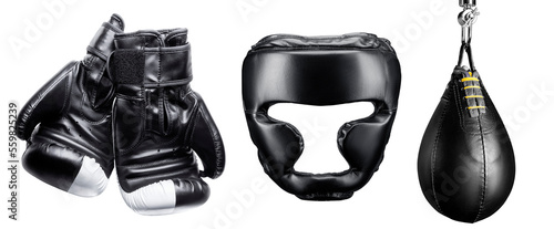Sports equipment for boxing on an isolated background. photo
