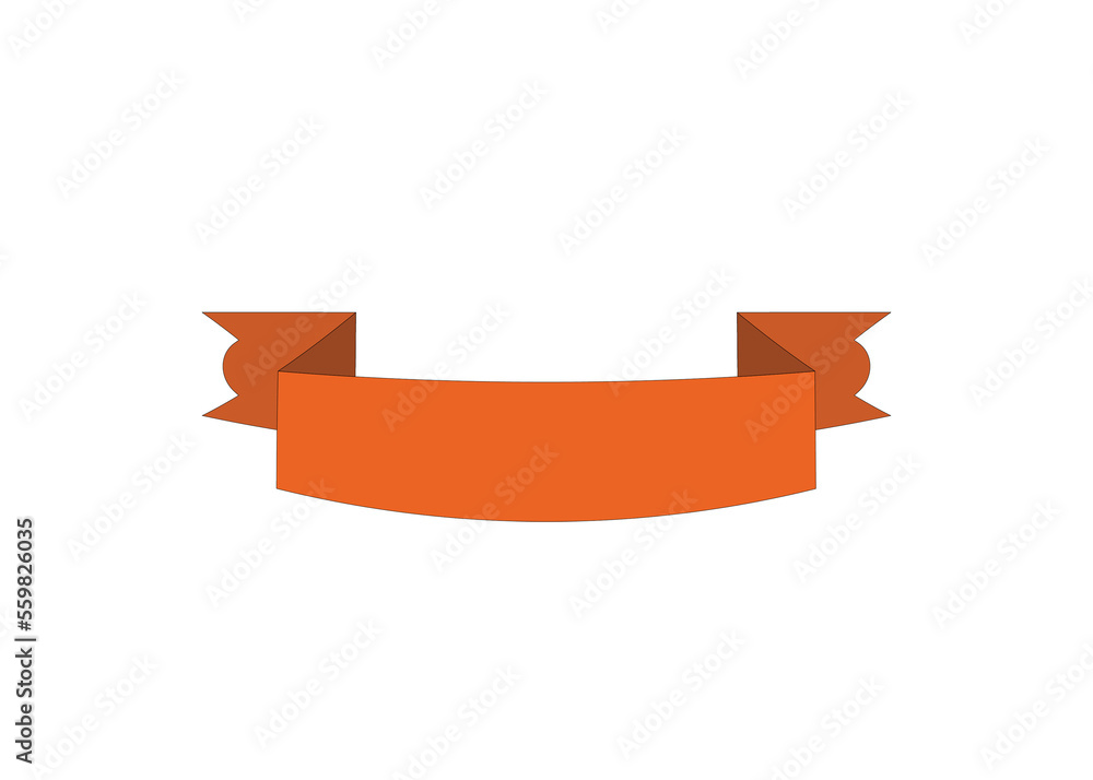 Brown ribbon like a label in high quality realistic 3D look Brown ribbon like a label in high quality realistic 3D look