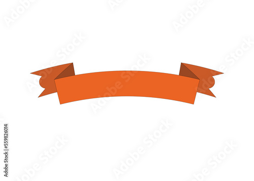 Brown ribbon like a label in high quality realistic 3D look 