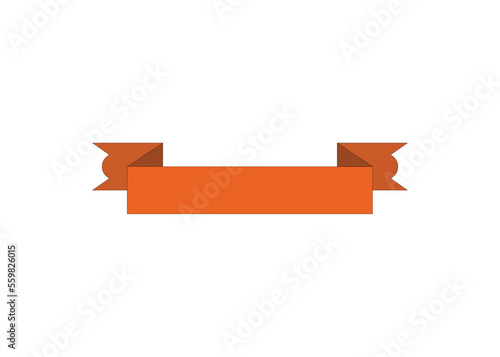 Brown ribbon like a label in high quality realistic 3D look 