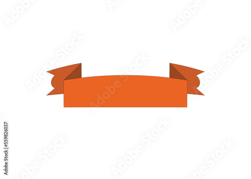 Brown ribbon like a label in high quality realistic 3D look 
