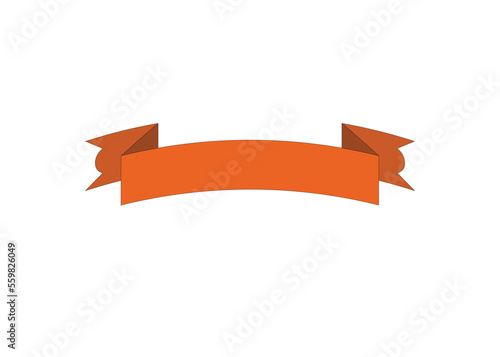 Brown ribbon like a label in high quality realistic 3D look 