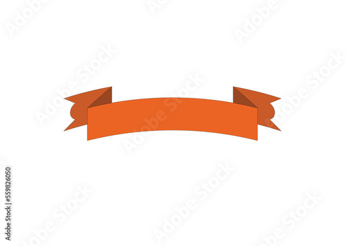 Brown ribbon like a label in high quality realistic 3D look 
