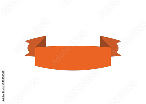 Brown ribbon like a label in high quality realistic 3D look 