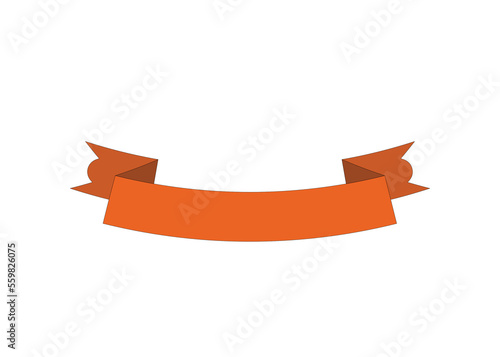 Brown ribbon like a label in high quality realistic 3D look 