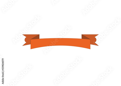 Brown ribbon like a label in high quality realistic 3D look 
