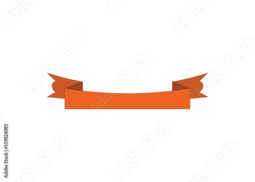 Brown ribbon like a label in high quality realistic 3D look 