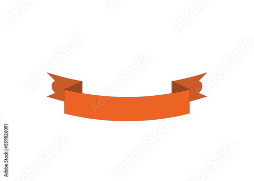 Brown ribbon like a label in high quality realistic 3D look 