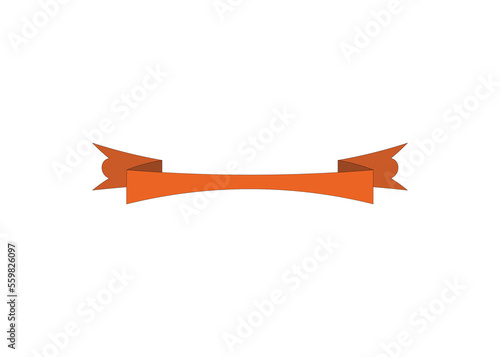 Brown ribbon like a label in high quality realistic 3D look 