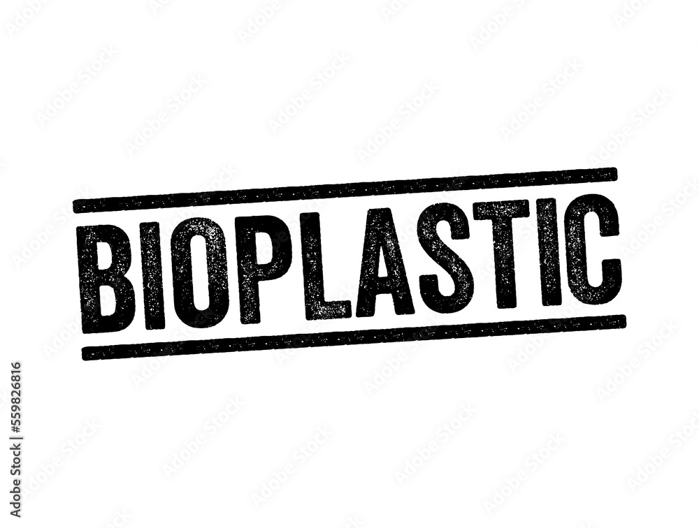 Bioplastic - biodegradable material that come from renewable sources, text concept for presentations and reports Bioplastic - biodegradable material that come from renewable sources, text concept for presentations and reports
