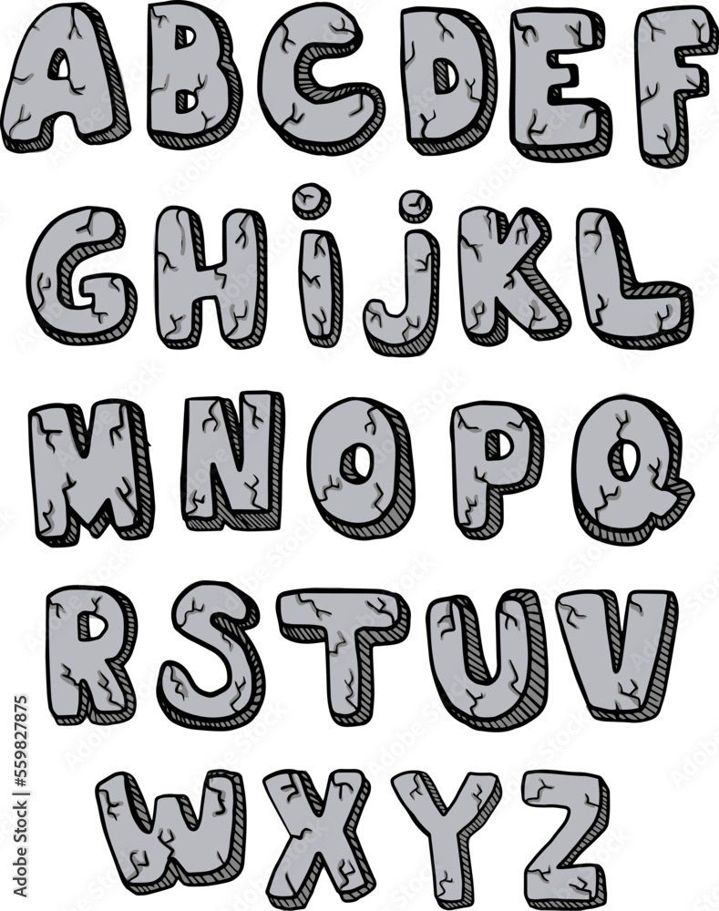 Cartoon stone alphabet font. Enter letters, numbers, symbols. Stock vector font for your design. Cartoon stone alphabet font. Enter letters, numbers, symbols. Stock vector font for your design.