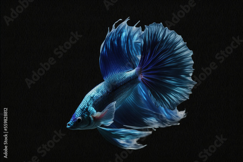 Blue Colorful betta fish, Generative AI