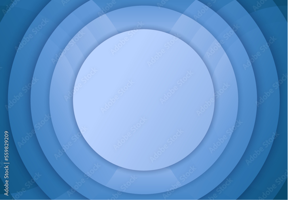 Obraz premium Abstract blue circle background with multiple layers and looks like a podium
