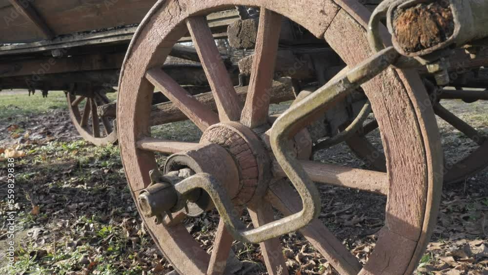 Wooden Wheels Of Old Cart, Which Was Harnessed To Horses
Wooden Wheels Of Old Cart, Which Was Harnessed To Horses